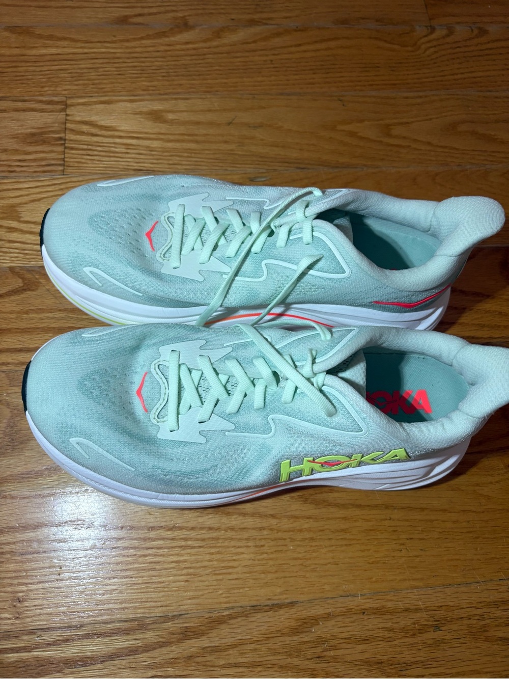 Hoka Women's Mint/Neon Accent Running Shoes - Picture 8 of 8
